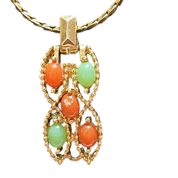 18" Gold Tone Chain with beads Necklace L11 - Picture 2 of 4